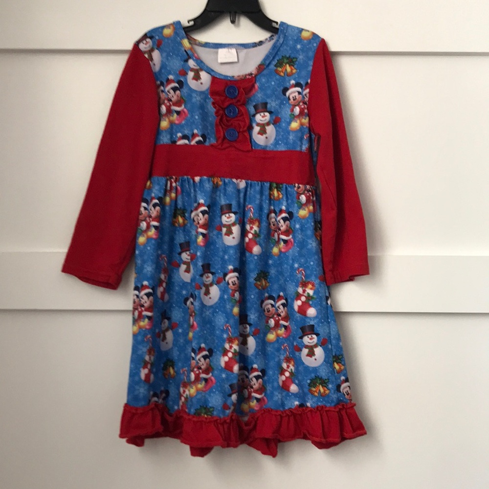 Mickey and Minnie Christmas Dress (6-7T)